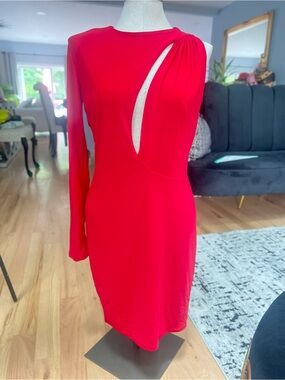 Fashion Nova One-Shoulder Scarlet Cutout Bodycon Dress
